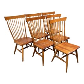 S. Bent & Bros. Handcrafted Dining Room Chairs, Set of Six