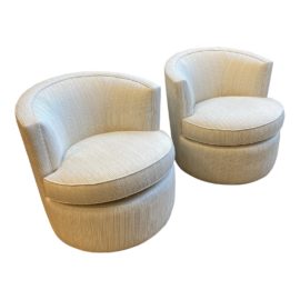 Room & Board McCreary Modern Otis Swivel Chairs, a Pair. Original Price: $2,000