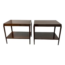 Bill Sofield Collection Baker Furniture Two-Tier Cherrywood Side/End Tables,A Pair. Original Price: $4,300