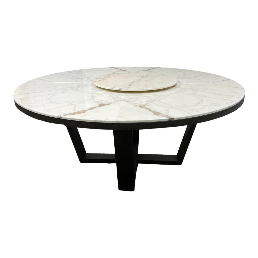 B&B Italia Maxalto Xilos Marble Top Dining Room Table + Lazy Suzan ...