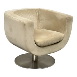 Camerich Furniture Contemporary Tulip Swivel Chair in Tan Microsuede