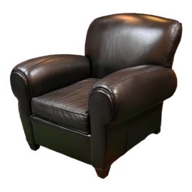 Mitchell Gold Manhattan Black Leather Club Chair
