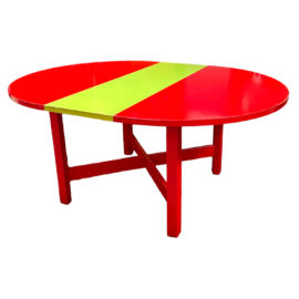 Custom Red + Neon Yellow Butterfly Leaf Extension Dining Table