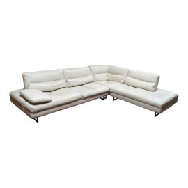 Roche Bobois Scenario Three Piece Off White Leather Sectional. Original Price: $14,000