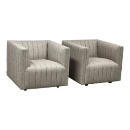 Four Hands Augustine Swivel Arm Chairs in Orly Natural Fabric, a Pair. Original Price: $2,104