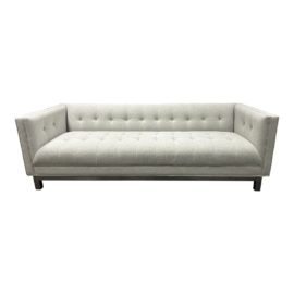 Alder and Tweed Kent Tufted Light Gray Sofa. Original Price: $3,900
