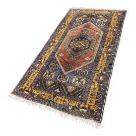 Early 20th Century Turkish Handknotted Area Rug - 3′5″ × 6′9″