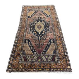Antique Turkish Handknotted Area Rug - 4′4″ × 8′2″