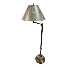 Antique Brass + Marble Swing Arm Floor Lamp