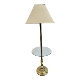 Vintage Glass Accent Table + Floor Lamp