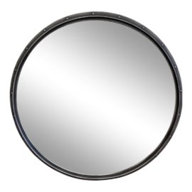 Restoration Hardware Antiqued Riveted Round Wall Mirror. Original Price: $599