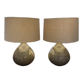 Uttermost Batavia Ceramic Table Lamps, a Pair. Original Price: $674