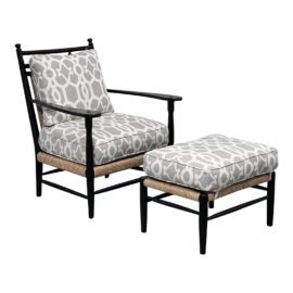 Redford House Abigail Rush Lounge Chair + Ottoman, Set. Original Price: $5,750