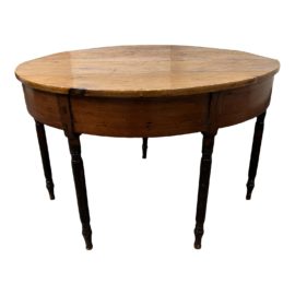 19th Century + Kendall Wilkinson French Demi-Lune Golden Gate Leg Table. Original Price: $2,000