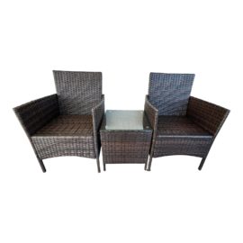 Contemporary Outdoor Side Chairs + End Table