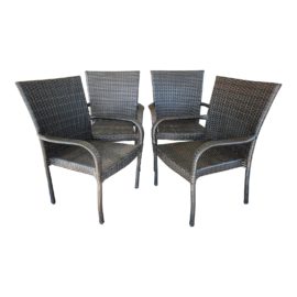 Christopher Knight Outdoor Woven Chairs, Set of Four. Original Price: $499