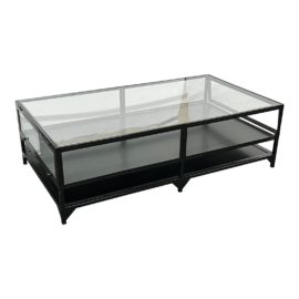 Four Hands Shadowbox Glass + Metal Coffee Table. Original Price: $1,200