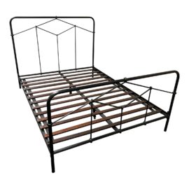 Queen Size Four Hands Casey Iron Bed Frame. Original Price: $1,000