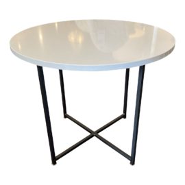 Stonecrafters Round Quartz + Steel Side Table