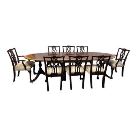 Kindel Furniture Dining Room Table + Set of Eight Dining Chairs Set