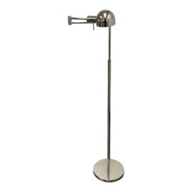Restoration Hardware Métier Dome Shade Task Floor Lamp With Swing Arm, Polished Nickel. Original Price: $695