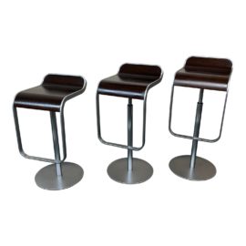 LaPalma Lem Piston Walnut Adjustable Bar Stools – Set of 3. Original Price: $2,835