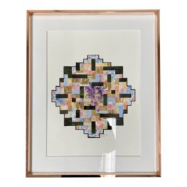 Geometric Collage Art in Rose Gold Frame