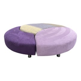 NEW Giorgio Saporiti Il Loft Italia Plush Purple Ottoman. Original Price: $3,250