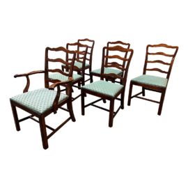 Cherrywood Ladderback Dining Chairs, Set of Six. Original Price: $2,400