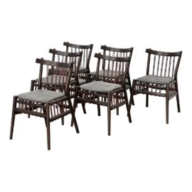 NEW Cavalletto Home Fanispan Solid Wood Dining Chairs, Set of Six. Original Price: $9,780