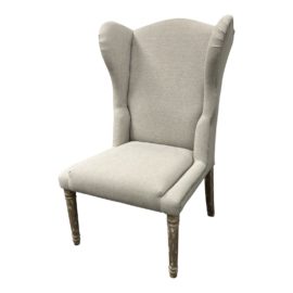 Custom Design Wingback Linen Side Chair