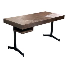 Contemporary Espresso Writing Desk + Cubby