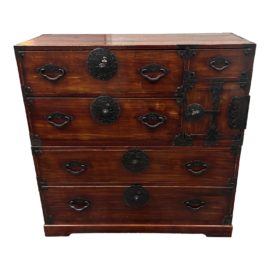 Vintage Hong Kong Japanese Tansu Two Piece Dresser Chest