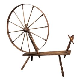 Antique Wool Spinning Wheel by Elizur Spencer