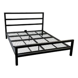 Queen Size Contemporary Black Metal Platform Bed Frame. Original Price: $600