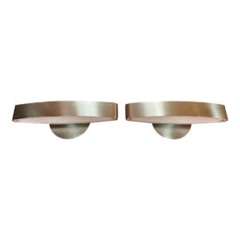 Estiluz Leonardo Marelli Venezia Nickel Finished Modern Sconces, a Pair. Original Price: $900