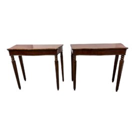 Vintage Tapered Leg Console Tables, a Pair