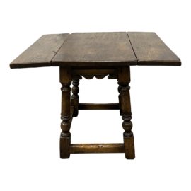 Early 20th Century Gothic Revival Drop Leaf Side Table