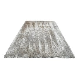 Ethan Allen Proximity Silver Shag Area Rug - 9′ × 12′. Original Price: $4,349