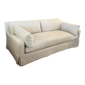 Restoration Hardware Slope Arm Performance Linen Slipcovered Sofa. Original Price: $6,700