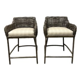 NEW Palecek Seacliff Counter Stools, a Pair. Original Price: $4,186