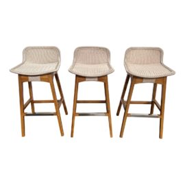 NEW Palecek Vista Outdoor/Indoor Bar Stools, Set of Three. Original Price: $3,114