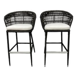 NEW Palecek Trinidad Outdoor Bar Stools, a Pair. Original Price: $3,046