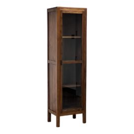 Narrow Bookshelf Cabinet + Glass Door