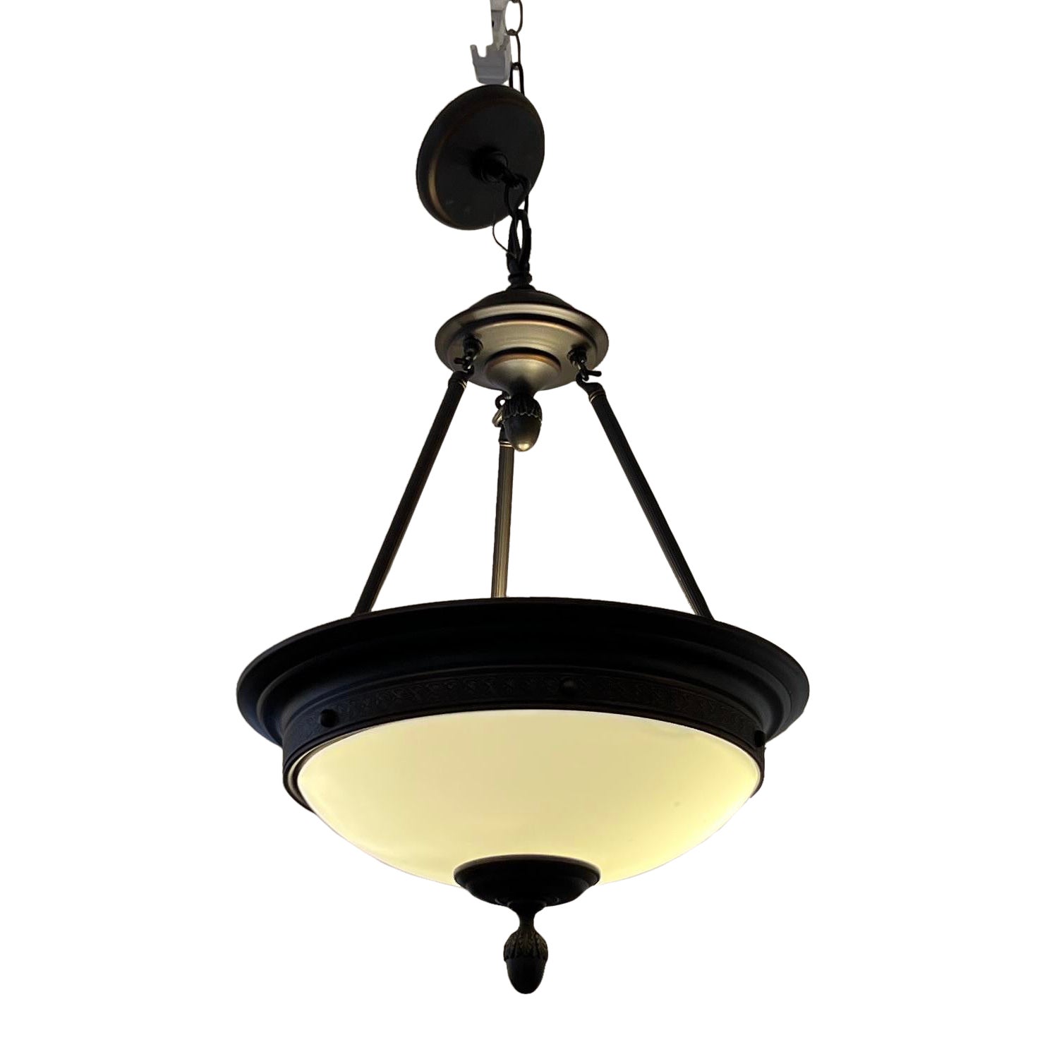 Traditional Metal + Glass Two-Light Pendant | Design Plus Gallery