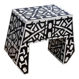 Handcrafted Bone Inlay Geometric Nightstand. Original Price: $650