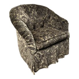 Custom Design Silk Velvet Tufted Arm Chair