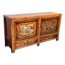 Vintage Asian Hand-Painted Modified Credenza. Original Price: $1,800