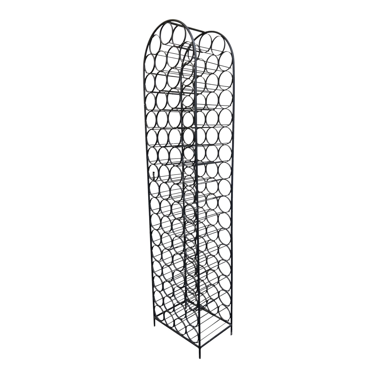 Arthur Umanoff Mid Century Modern Arched Wrought Iron 67 Bottles Wine ...