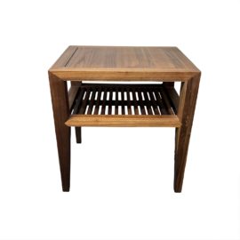 Contemporary Slatted Shelf Side Table
